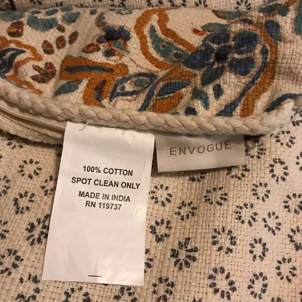 Envogue Embroidered Accent Pillow Shams in Blue and Orange